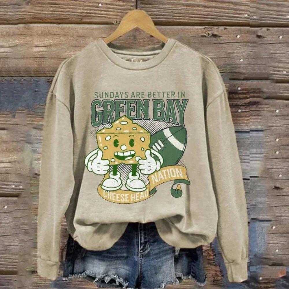 Green Bay Football Sweatshirt, Green Bay Packers Sweatshirt Cheese